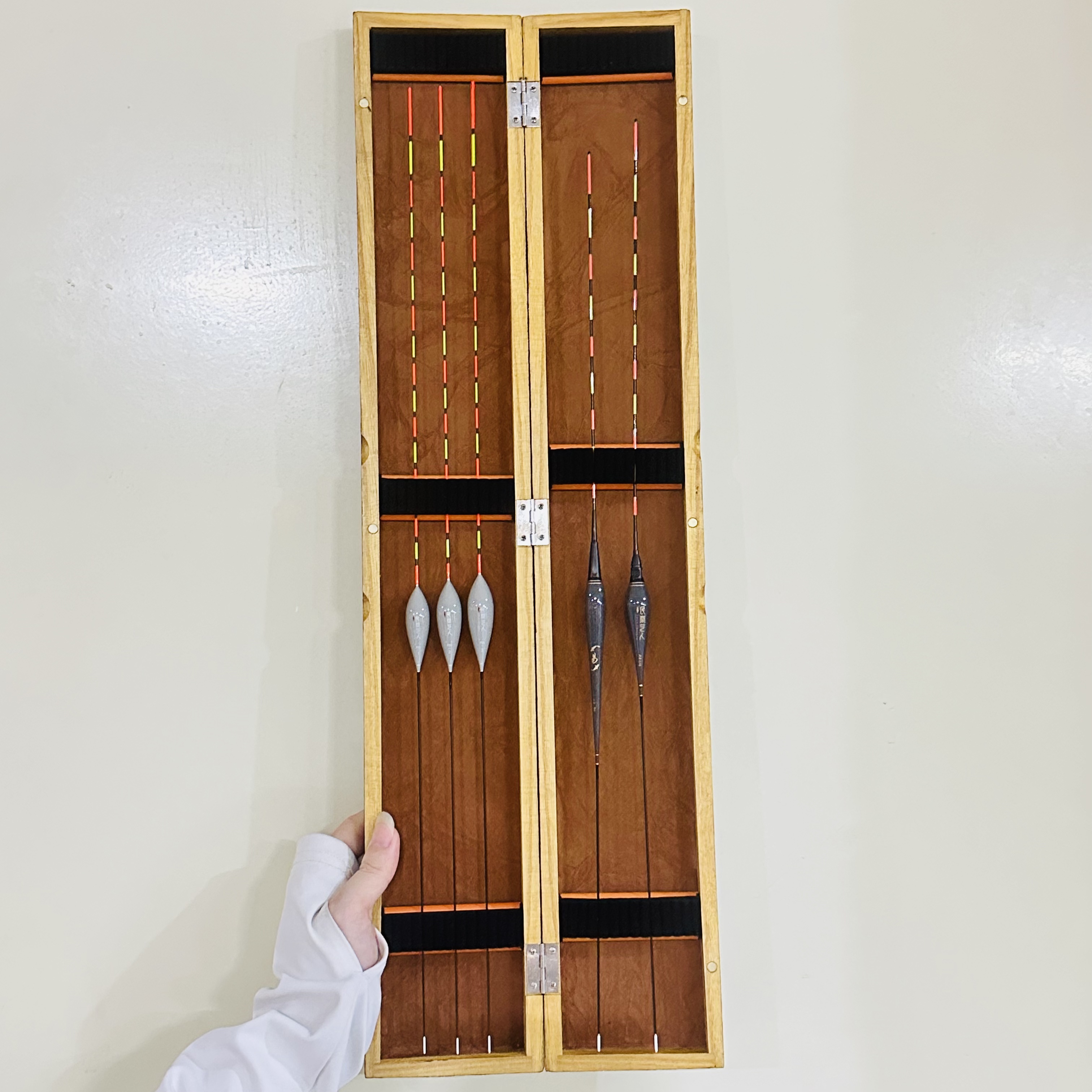 民间艺人日夜套装3只白天+2只电子漂拉丝桐木55cm漂盒