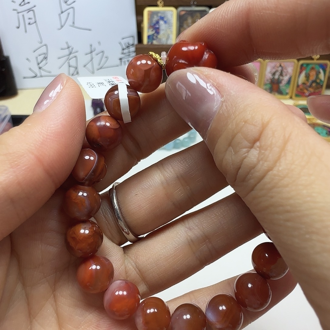 水晶手链未镶嵌南红