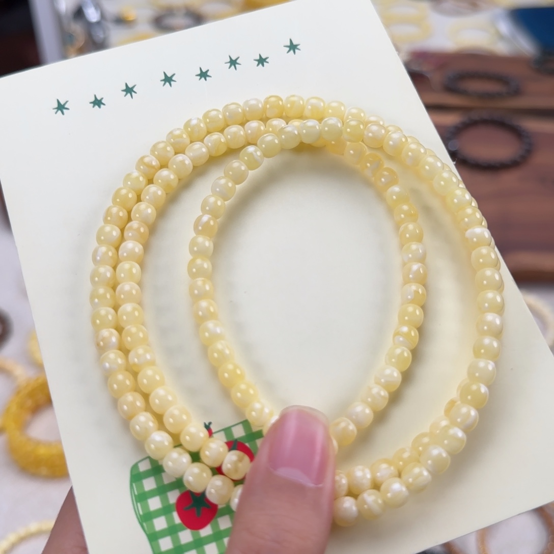 琥珀未镶嵌手链5.5mm