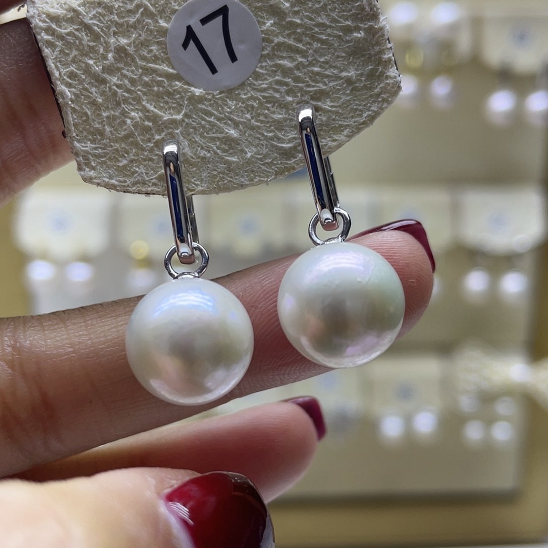 淡水珍珠耳饰银S925镶嵌