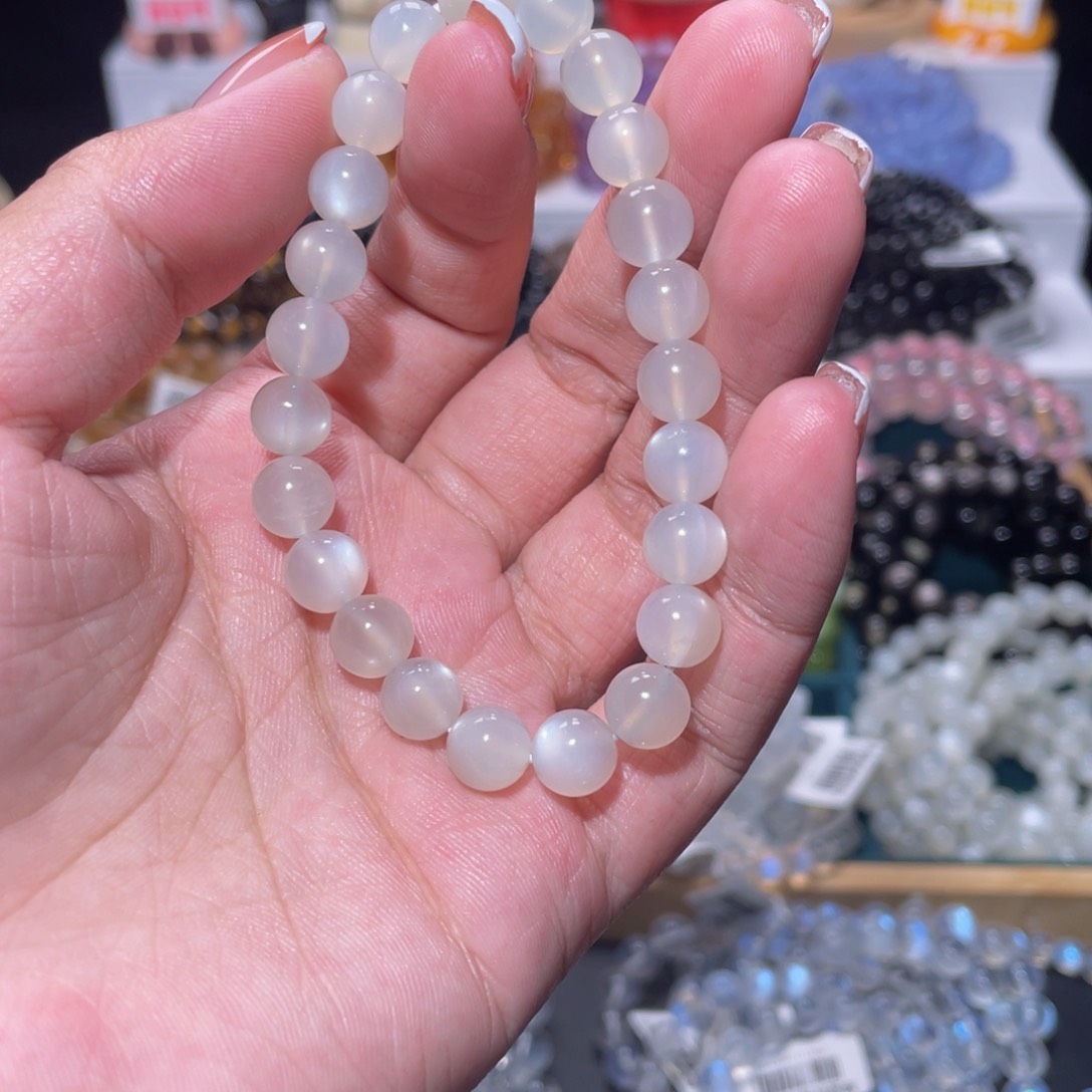 月光石手链未镶嵌白月光手链8mm