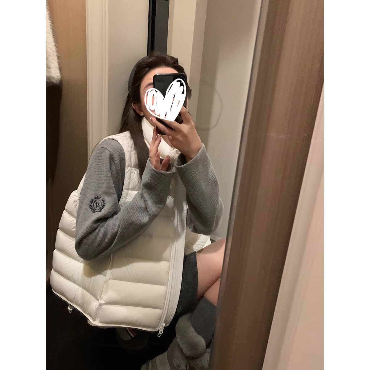 90白鸭绒立领韩版排骨纯色无袖羽绒休闲马甲冬季女