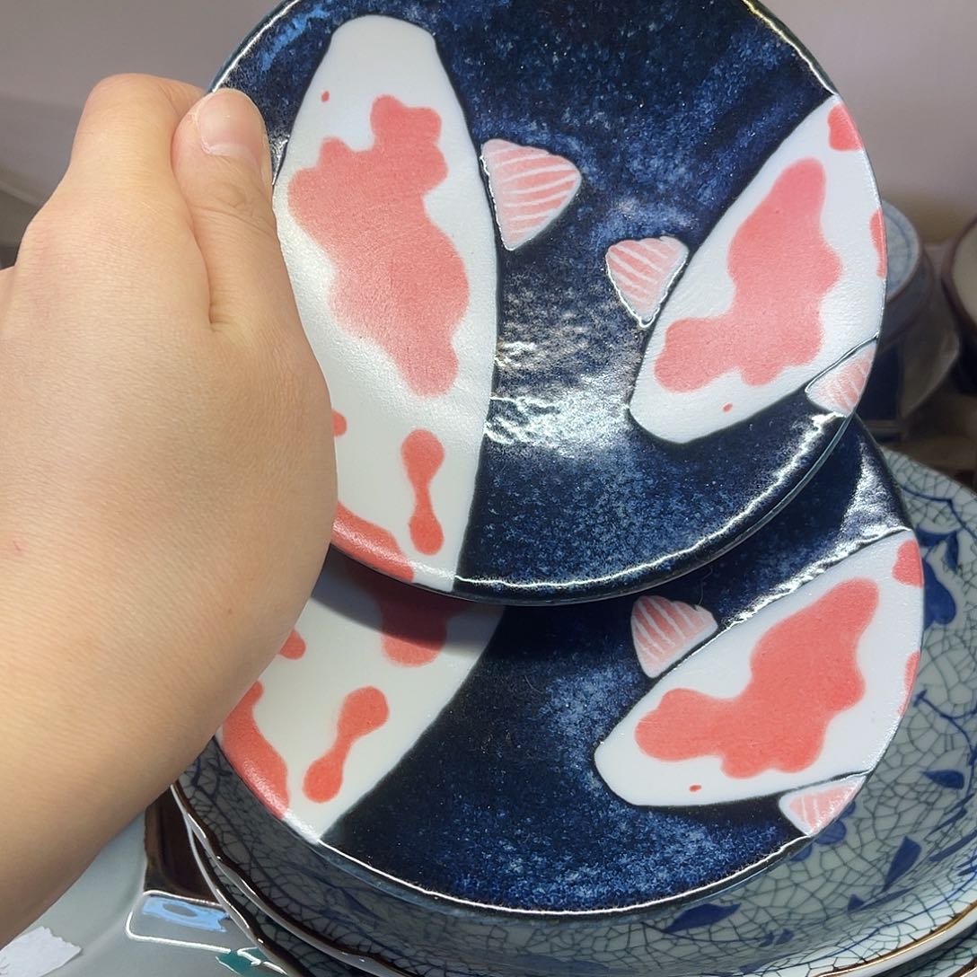 瓷片鲤鱼盘子壶承27