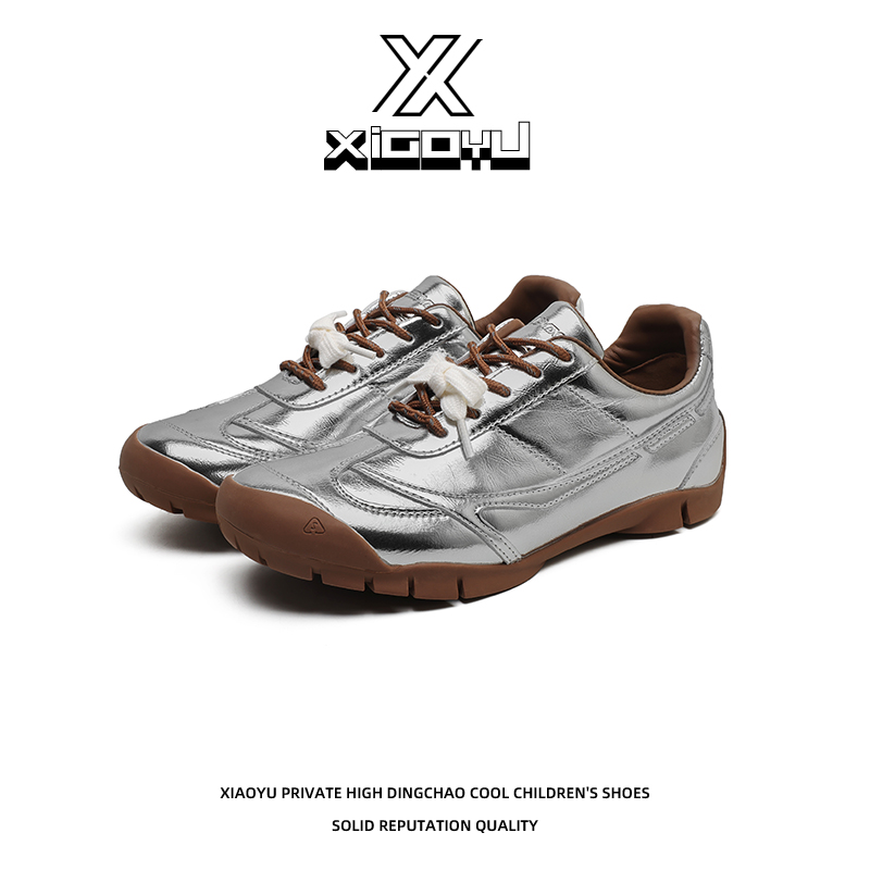 小众户外复古镀铬银德训鞋男女款鞋子夏季新款百搭休闲-3202