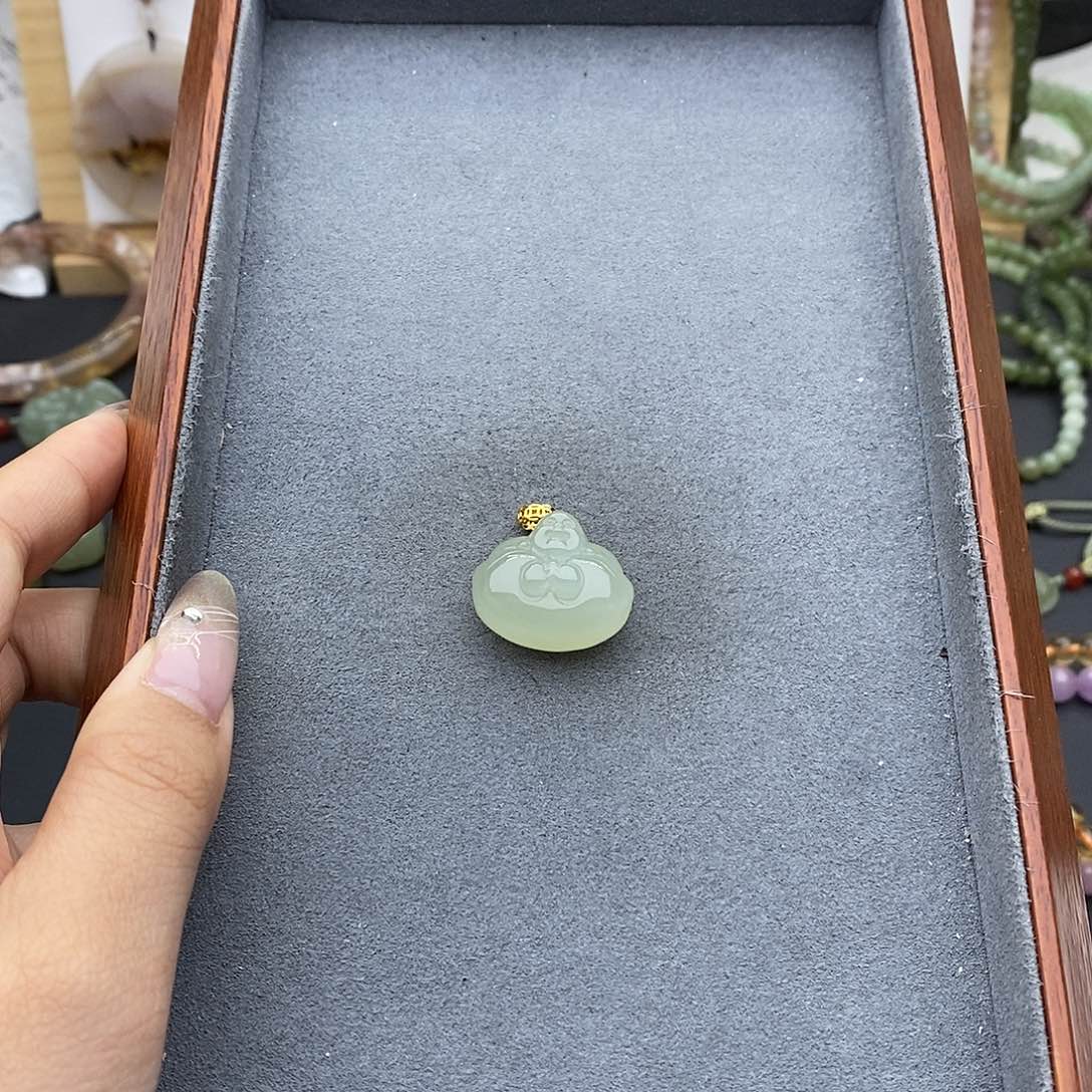 和田玉吊坠(不含链)银S925镶嵌