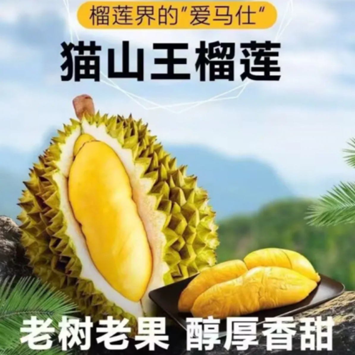 【榴莲小时达】整果猫山王榴莲一物一拍新鲜榴莲核小3-8斤榴莲同城送猫山王马来西亚