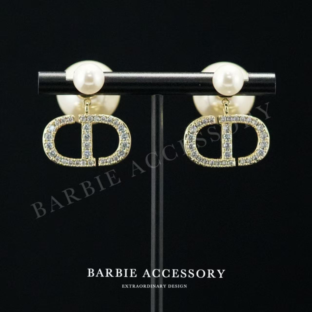 铜合金合成锆石耳饰 【双迪谜珠】时尚轻奢设计款高级绝美百搭耳环