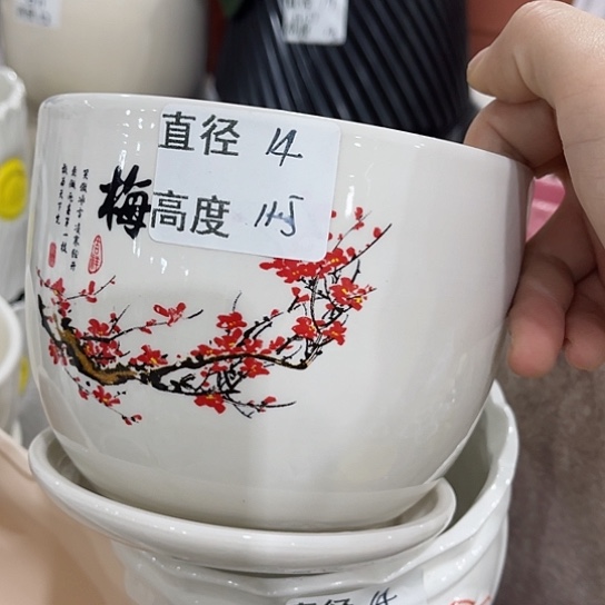 多肉绿植陶瓷花盆9.9包邮，有孔