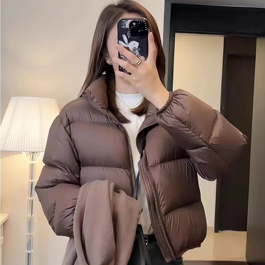 【反季清仓】肯豆款立领女款加厚短款白鸭绒服爆款外套