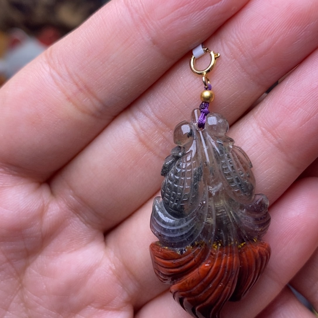 水晶A017极光荆棘玫瑰吊坠未镶嵌