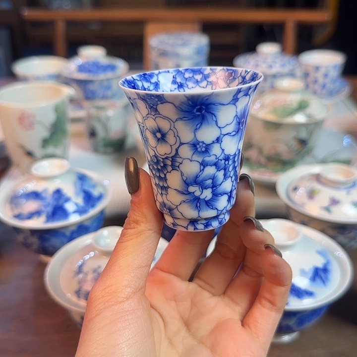 名窑口 万花闻香杯放漏