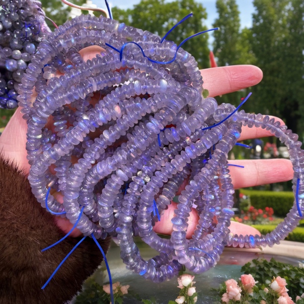 W133天然灰月光拉长石盘珠单圈手链多样性只发一件