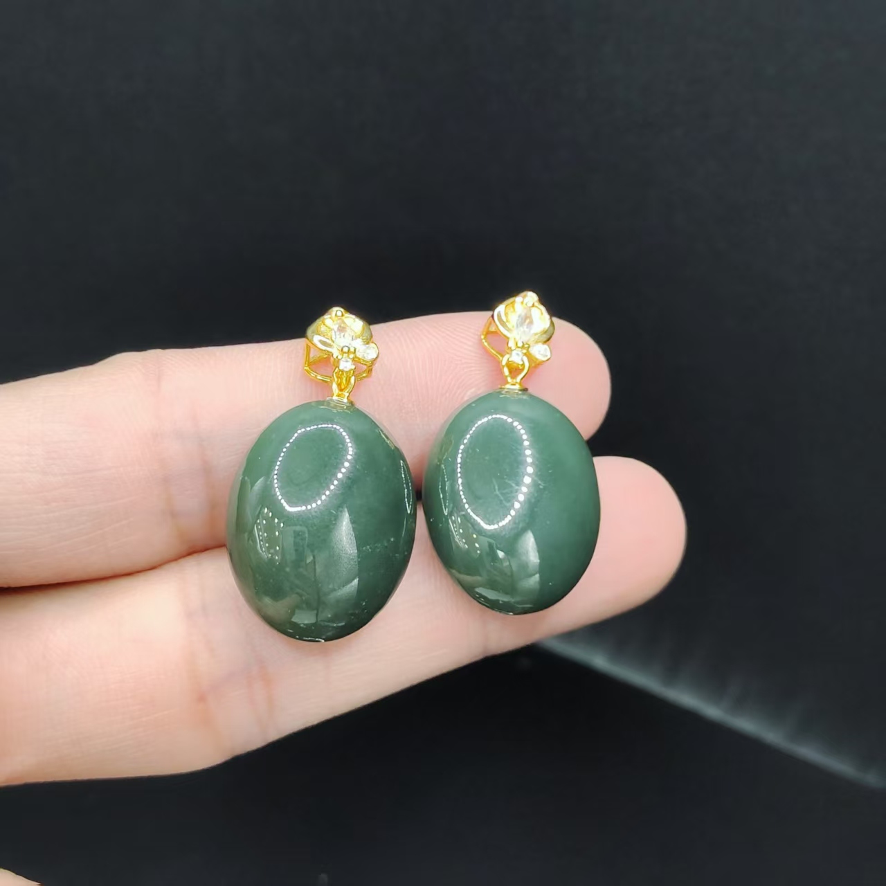 s925银和田玉鸽子蛋面吊坠赠链J1【多样性发其一】约21-17-10mm