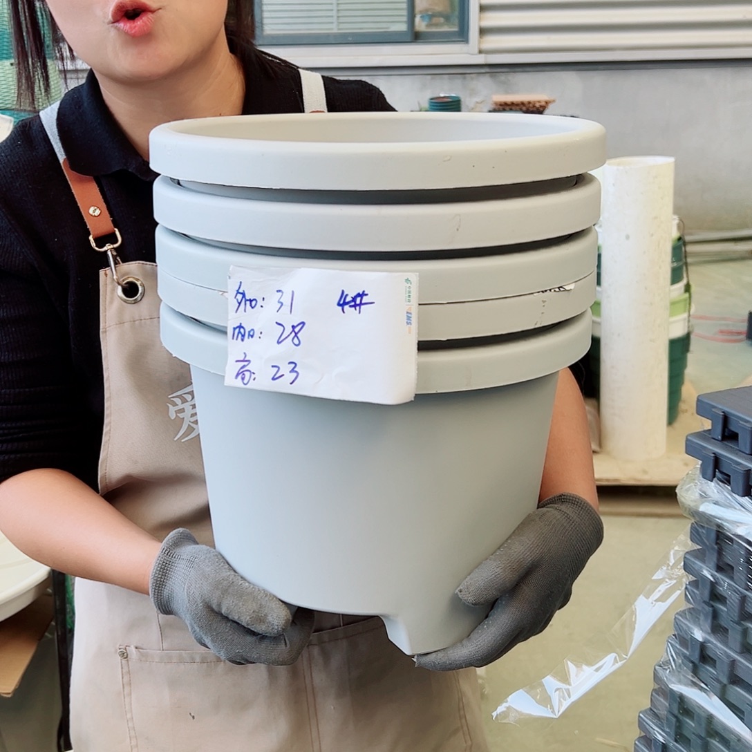 球根盆4#灰白色5个无托