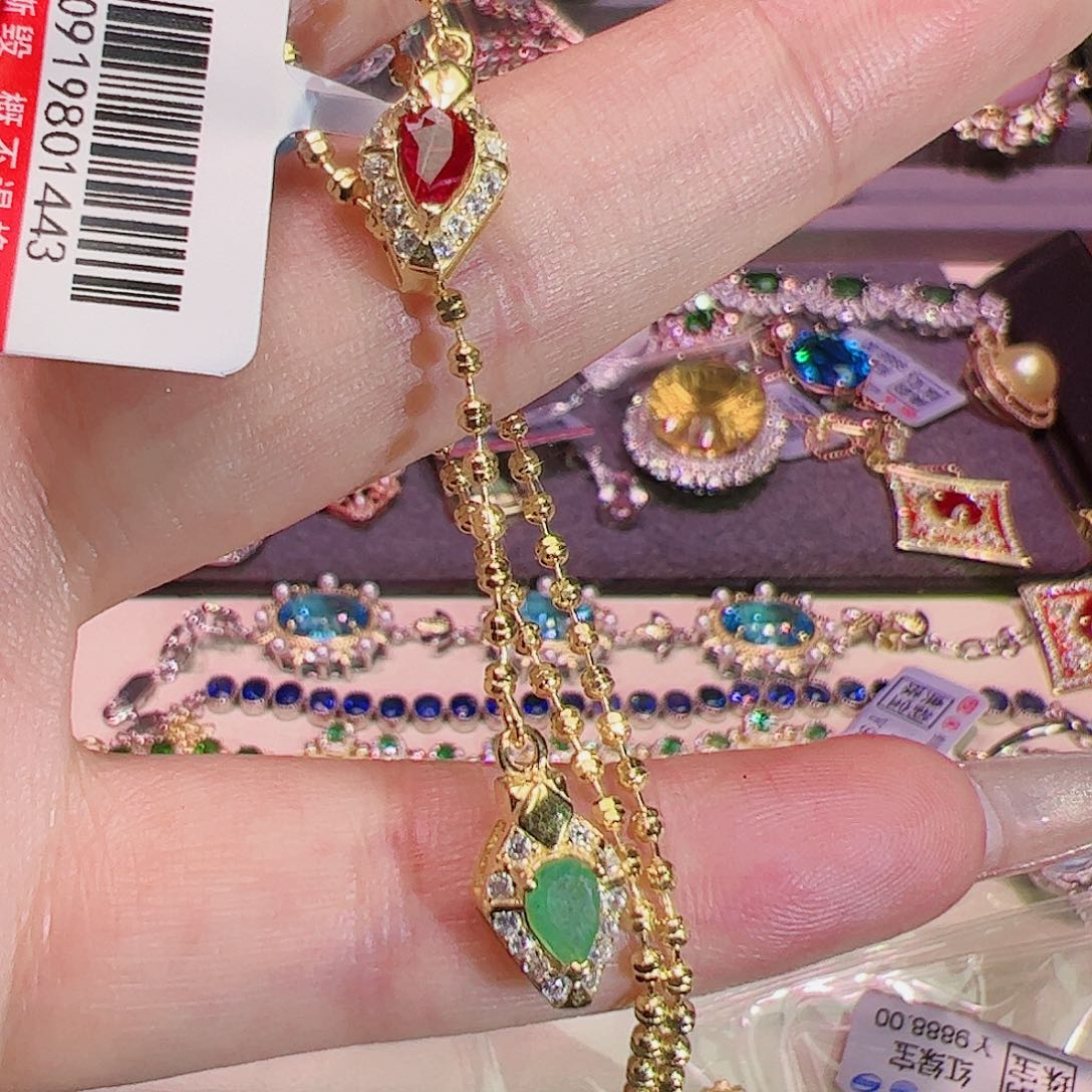 祖母绿多宝银S925镶嵌