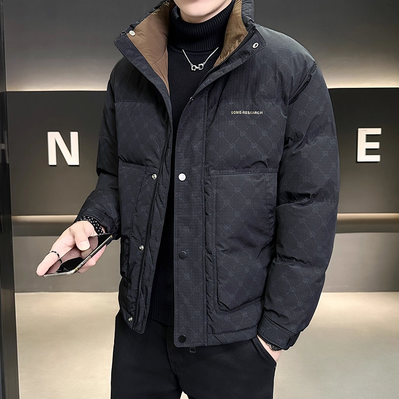 白鸭绒男士羽绒服男款秋冬季2025新款潮牌男装高级感休闲加厚外套