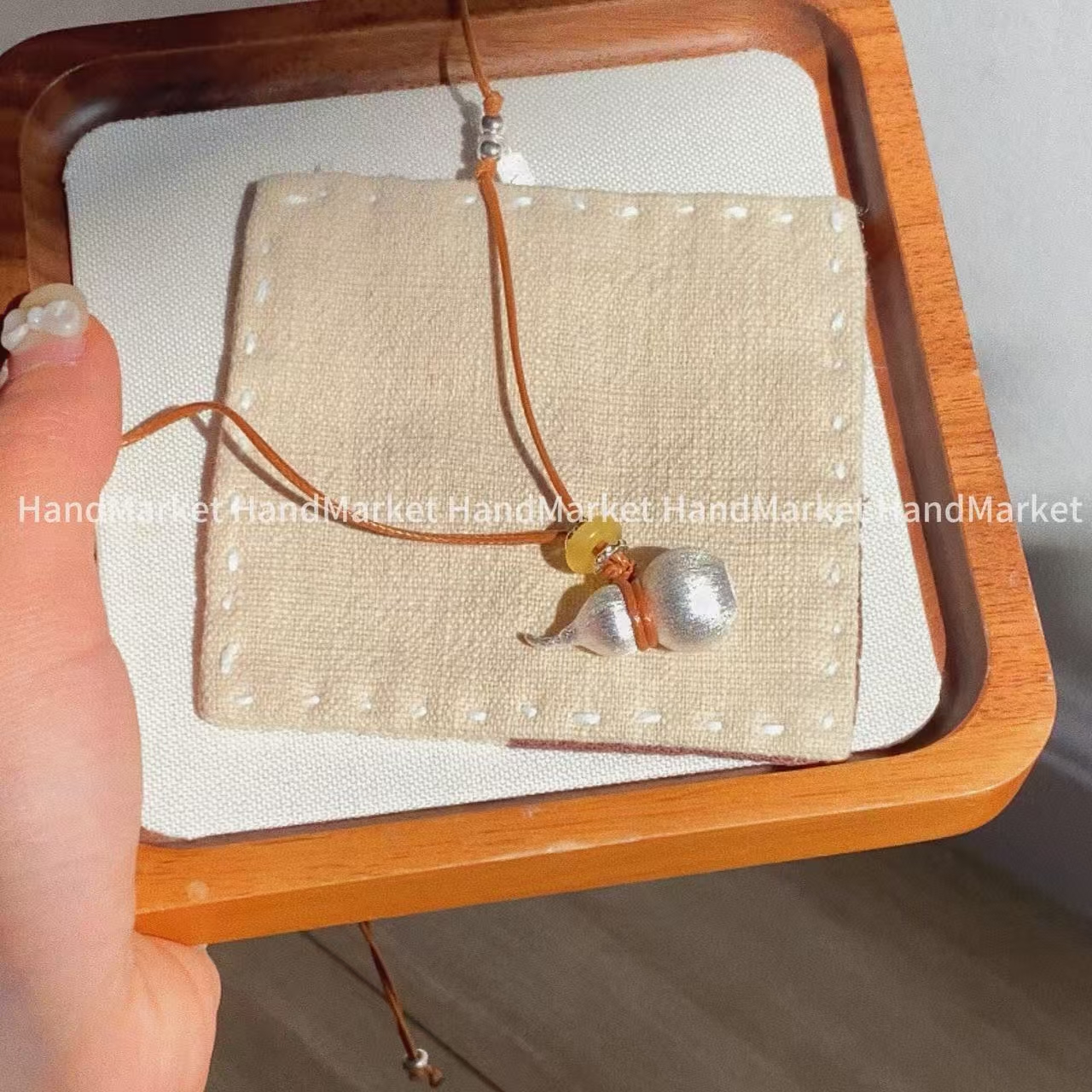 吊坠925银 JIUJIU【拉丝葫芦抽拉毛衣链】手工气质可爱复古1206