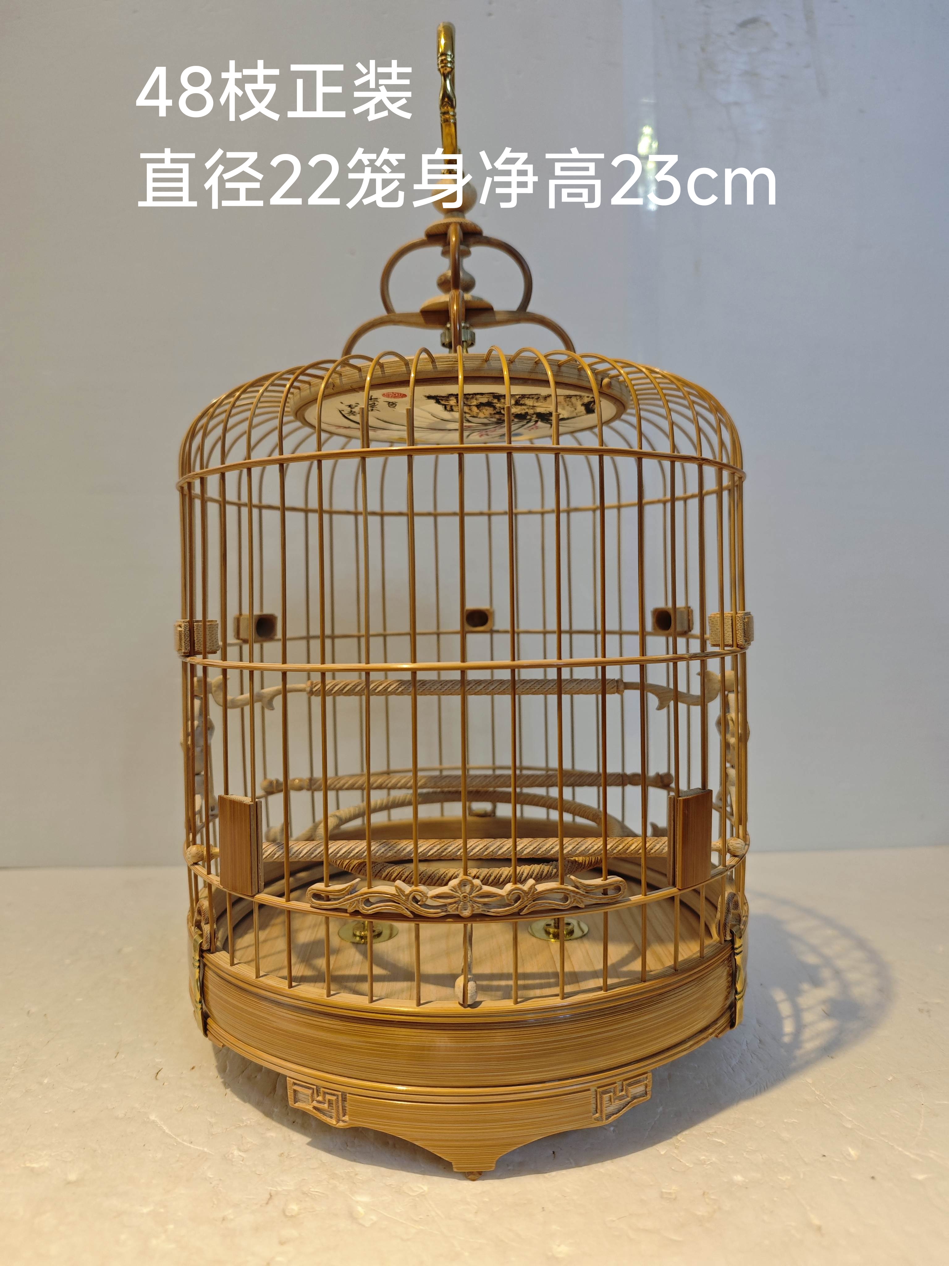绣眼鸟笼边脚万字勾莲花门有棚圈48枝正装波笼