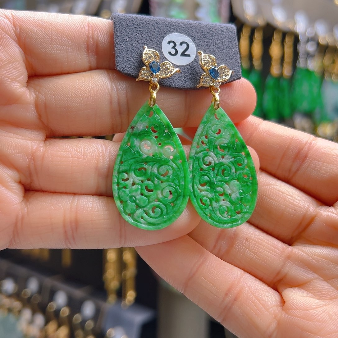 未镶嵌翡翠耳饰翡翠