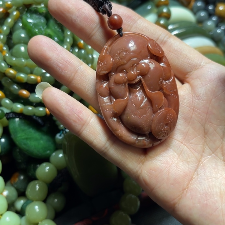 蛇纹石玉合金颈饰