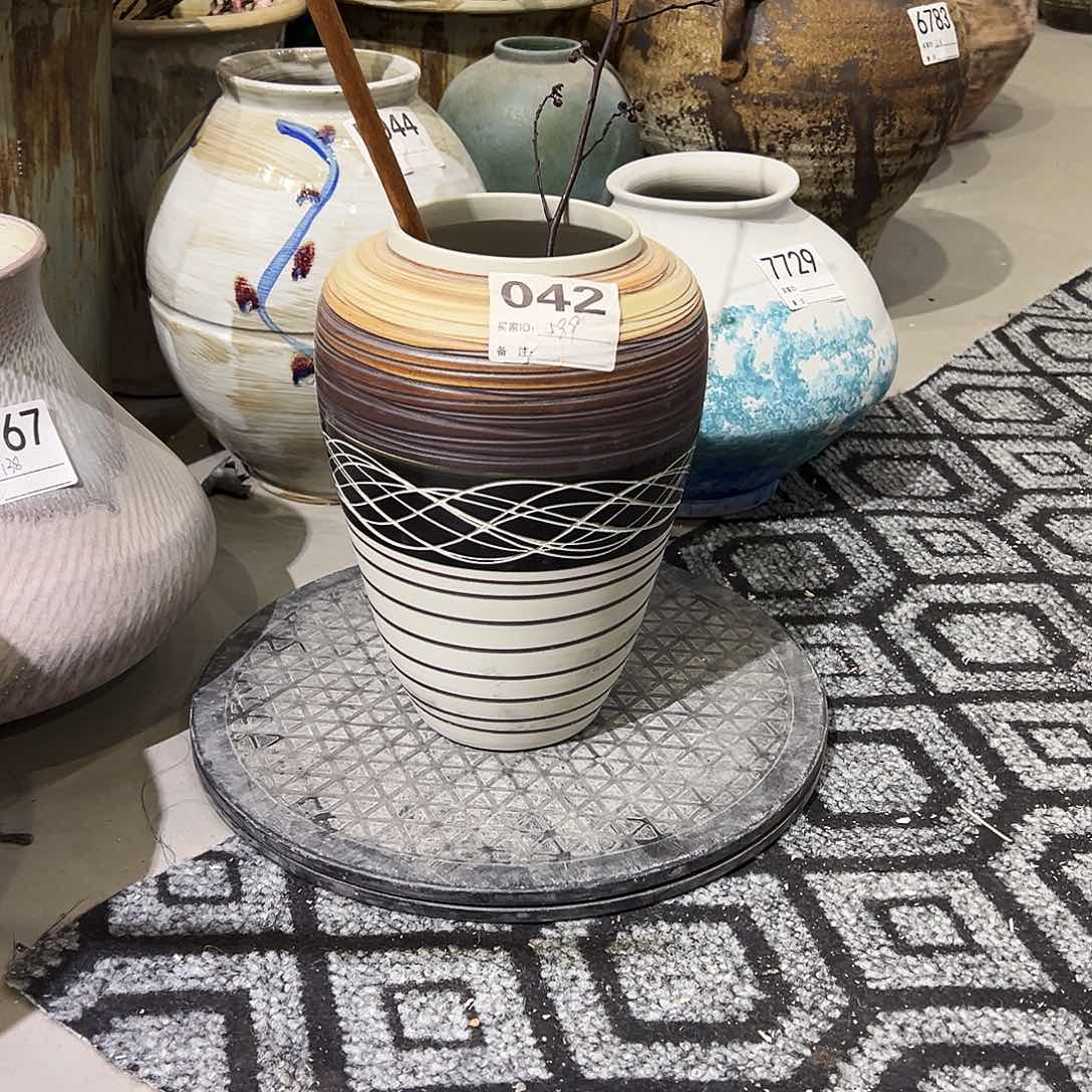 瓶0842高23口9.5陶瓷花瓶无孔