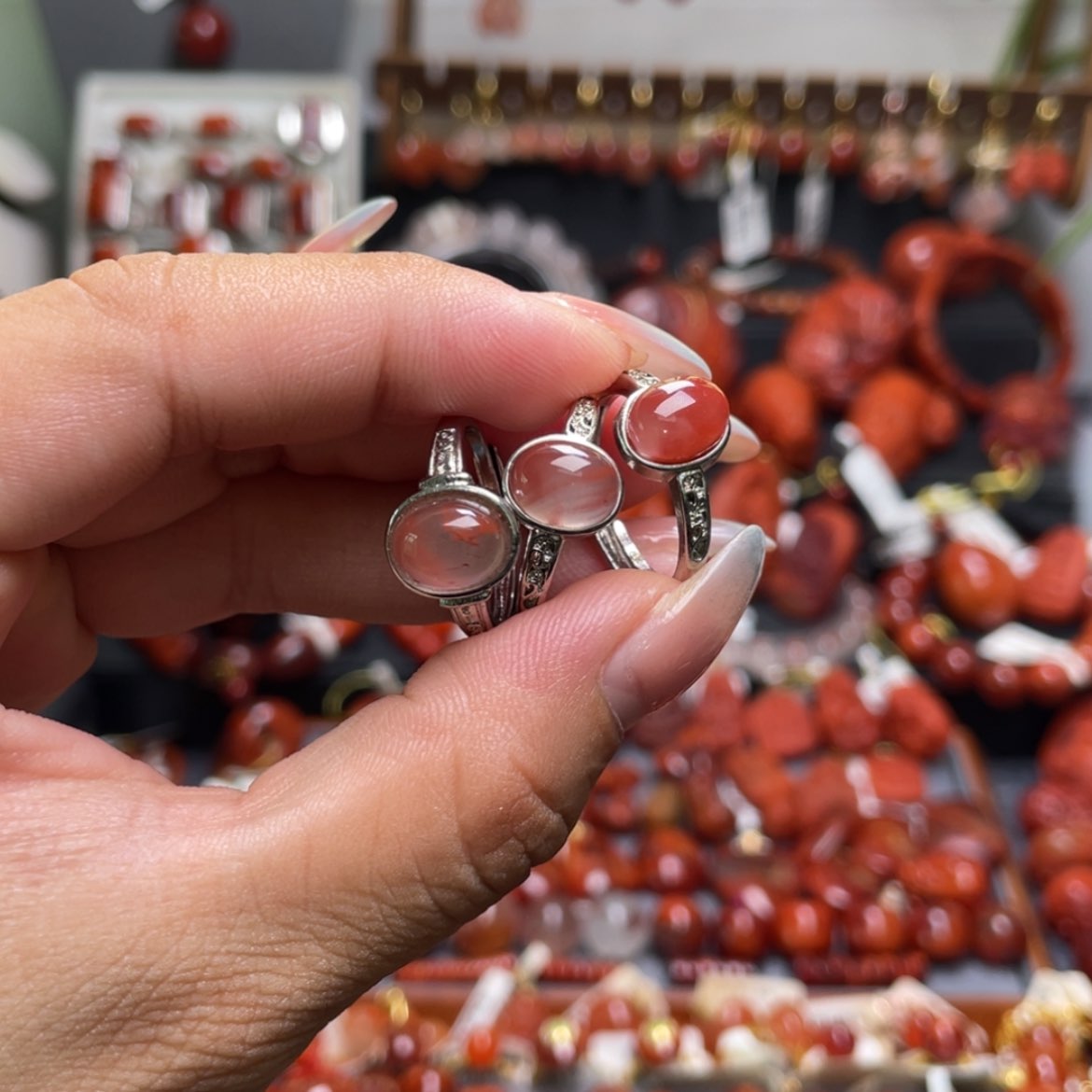 【闪购商品】未镶嵌戒指任发其一南红玛瑙