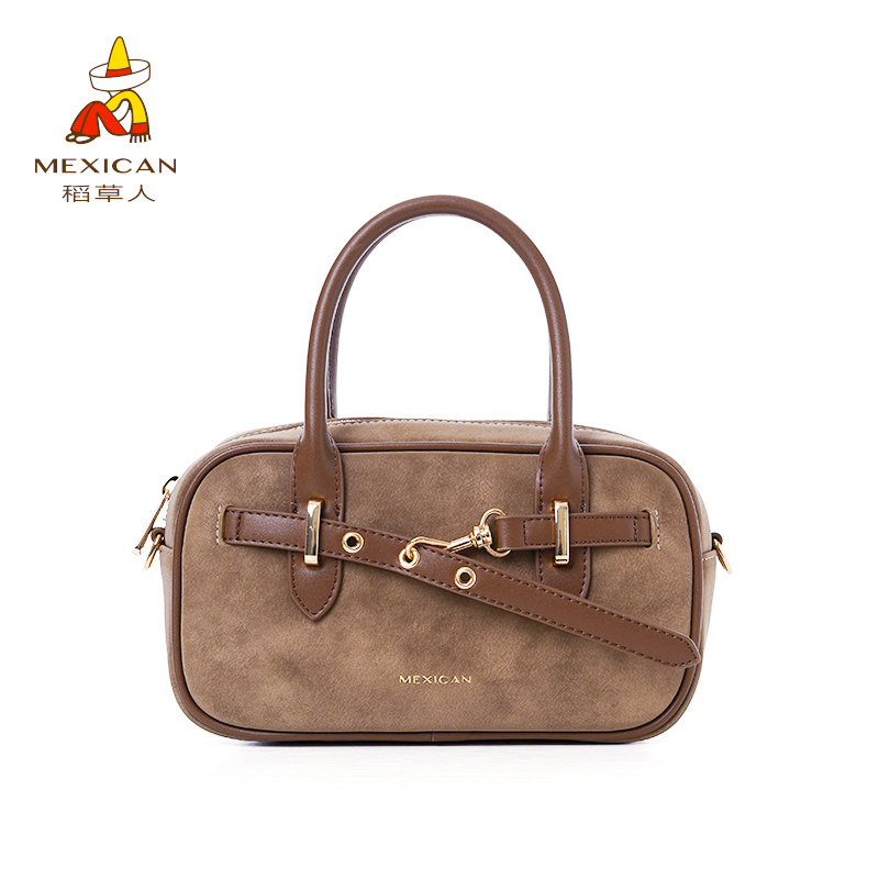 稻草人2025新款时尚百搭保龄球包包波士顿手提斜挎包轻奢简约女包