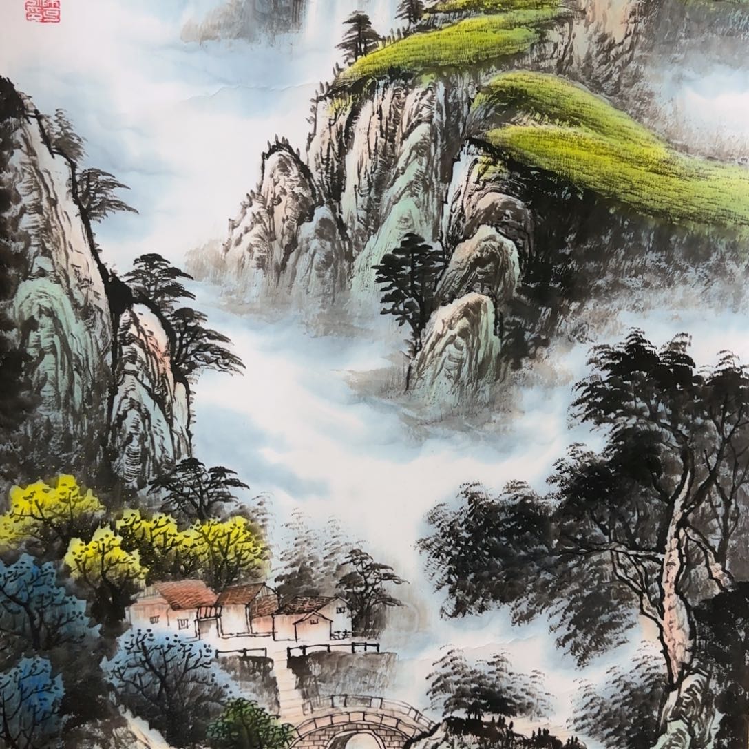 龙***舜国画QA原创山水作品！带证书！限购一单 
