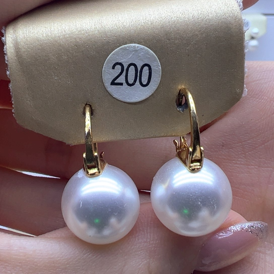 银S925镶嵌淡水珍珠耳饰