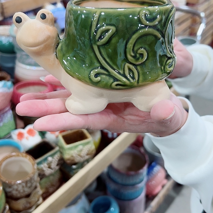 有孔.凑满10元发货多肉陶瓷花盆！