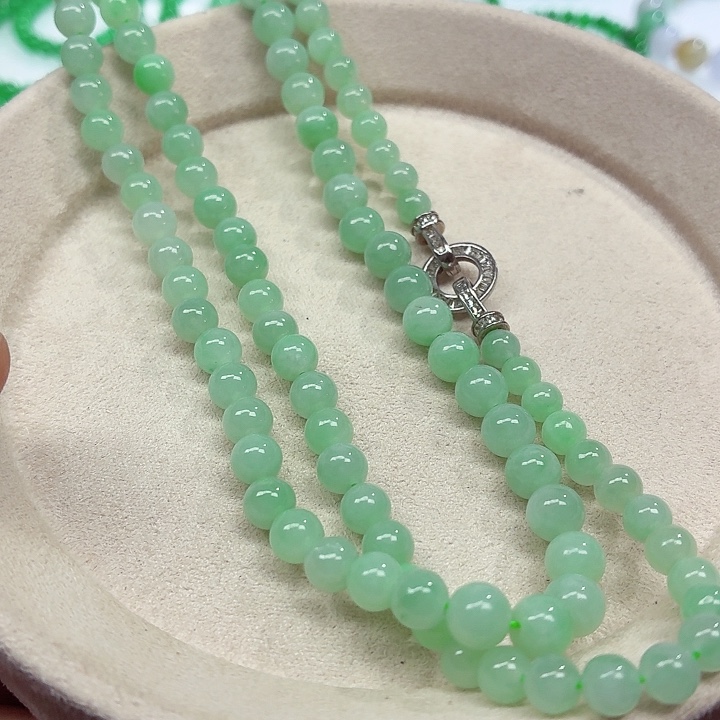 翡翠未镶嵌手链天然缅甸翡翠A货卡6.5-5