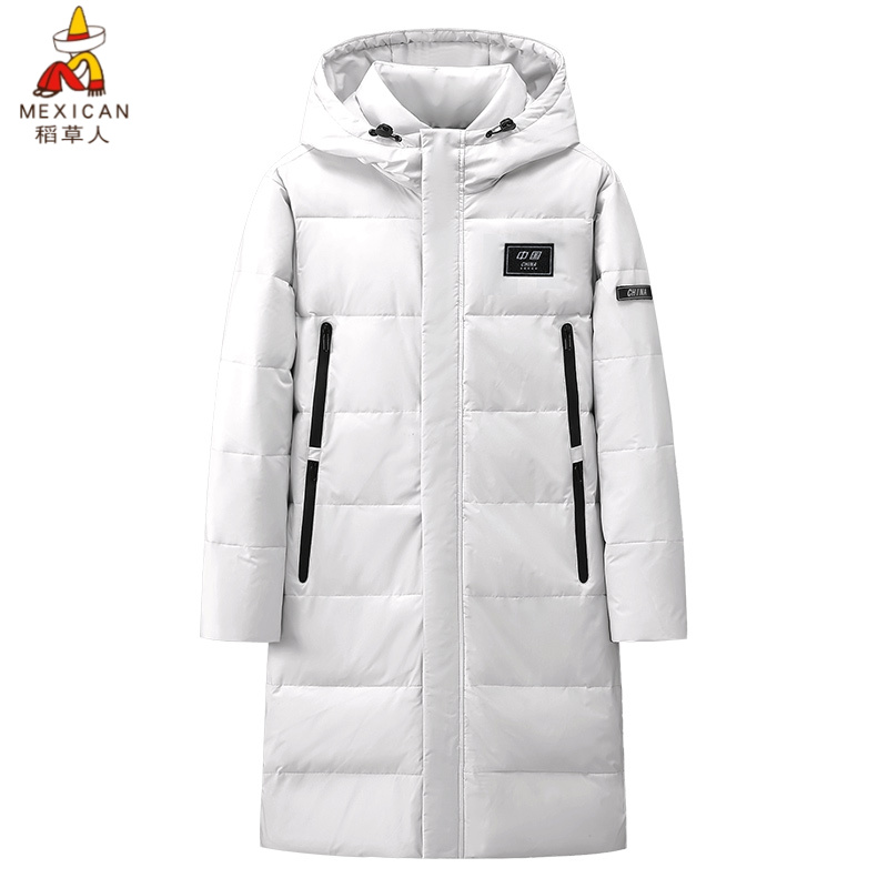 Mexican/稻草人白鸭绒男士冬季羽绒服长款加厚爆款保暖冬爸爸羽绒
