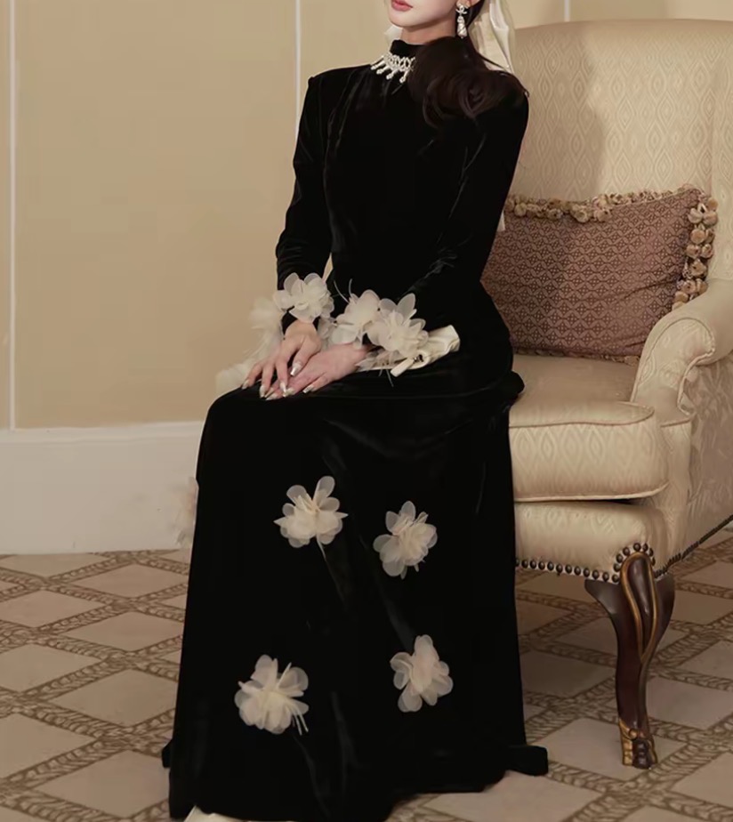 【暗香罗曼蒂】秋季新款千金风黑色上衣半裙