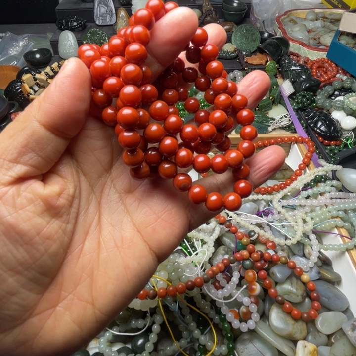 南红玛瑙合金珠宝半成品