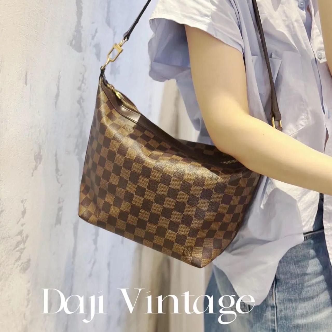 95新 LouisVuitton/路易威登 大吉中古/Lv棋盘格饭盒单肩包
