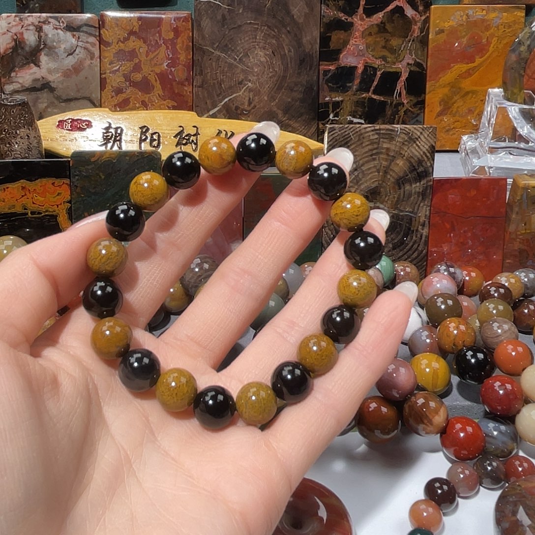 《***》硅化玉未镶嵌天然北票硅化玉手串10.3