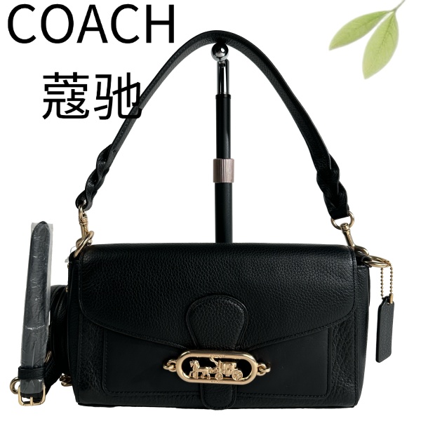 95新 COACH/蔻驰 黑金酒神斜挎包G25905280底长25X15