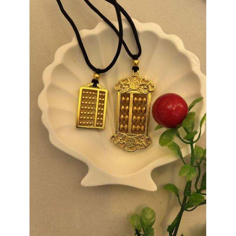 合金吊坠 灵动算盘实心双面雕刻男女轻奢挂坠百搭精美吊坠