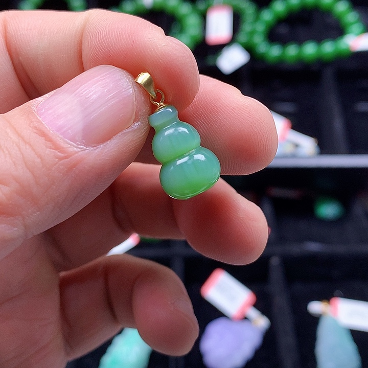 颈饰银S925镀金镶嵌和田玉