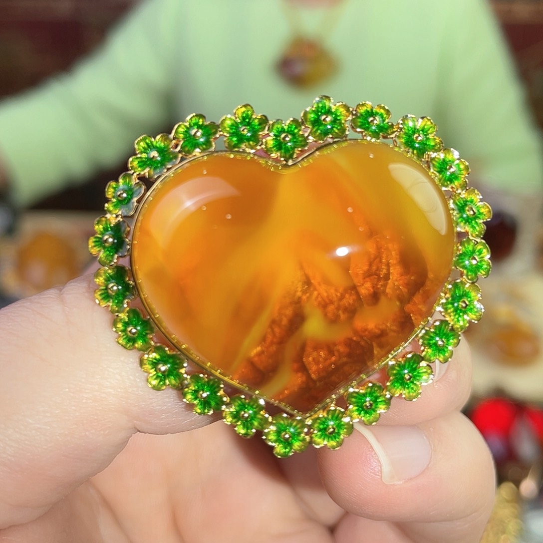 蜜蜡戒指银S925镀金镶嵌