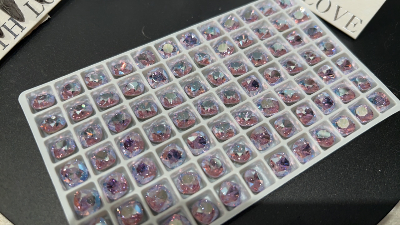 正品东洲水晶不掉底，附拼钻教程超闪尖底高品质彩色锆石钻日系