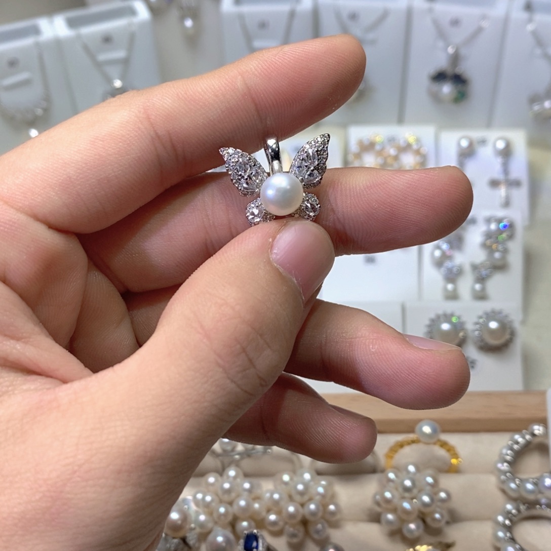 耳坠淡水珍珠银S925镶嵌