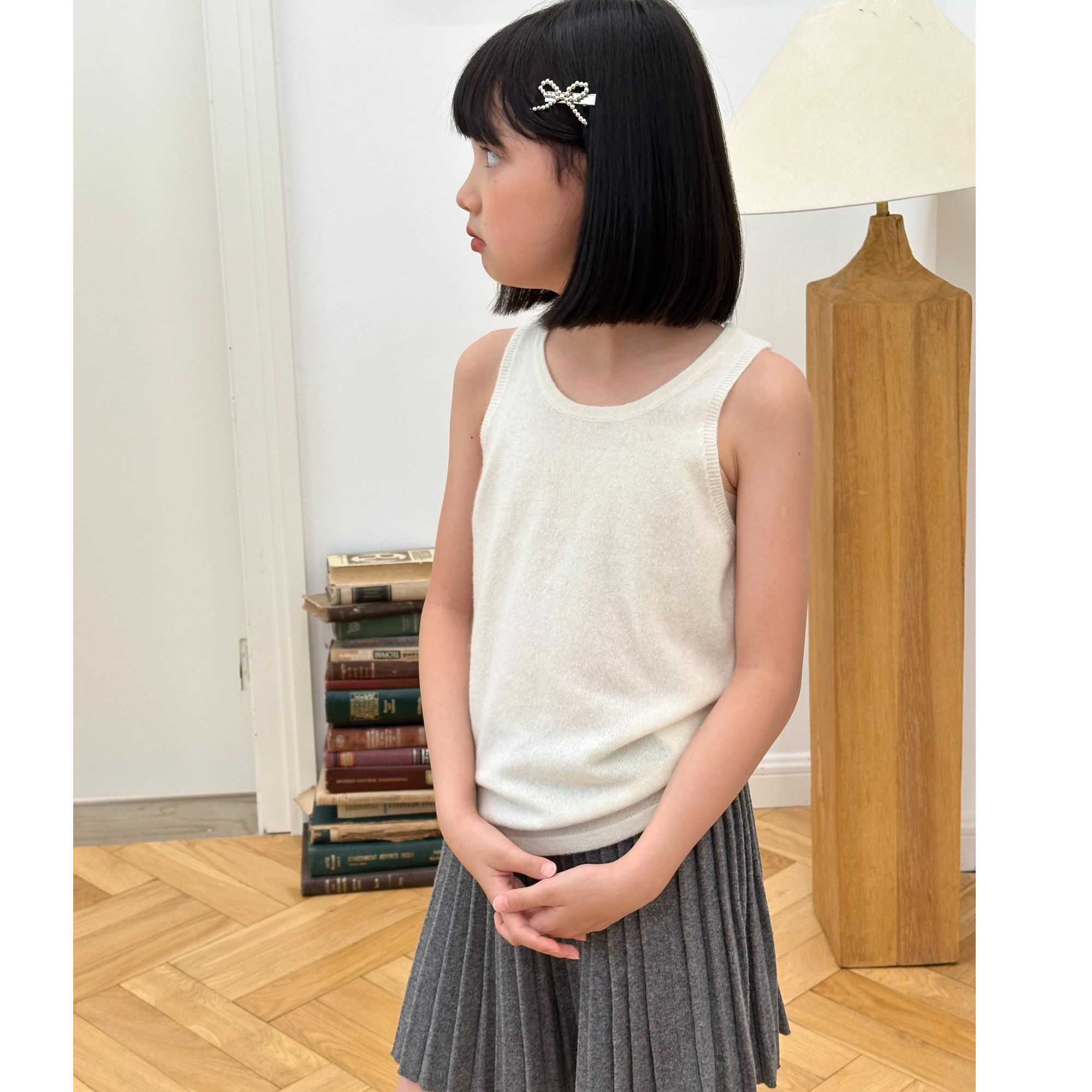 宽松型男女童羊绒常规休闲风背心T25122