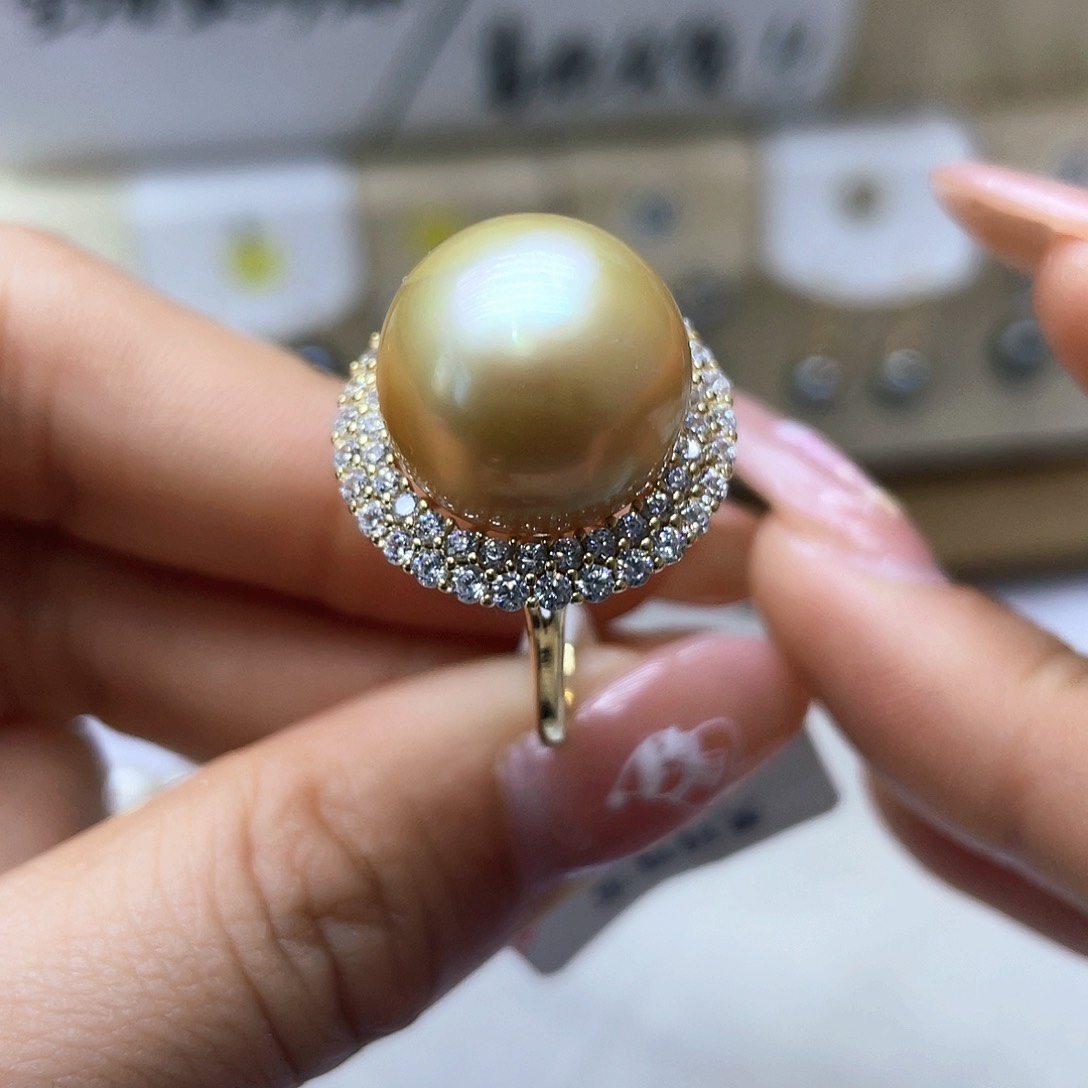 海水珍珠戒指银S925镶嵌