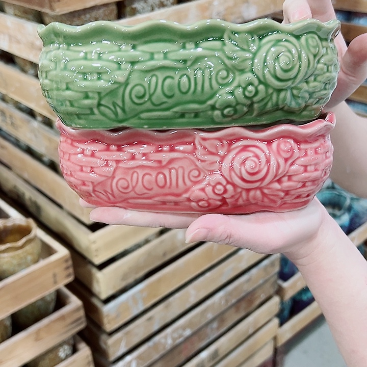 有孔，凑单福利满10元发货陶瓷多肉花盆！