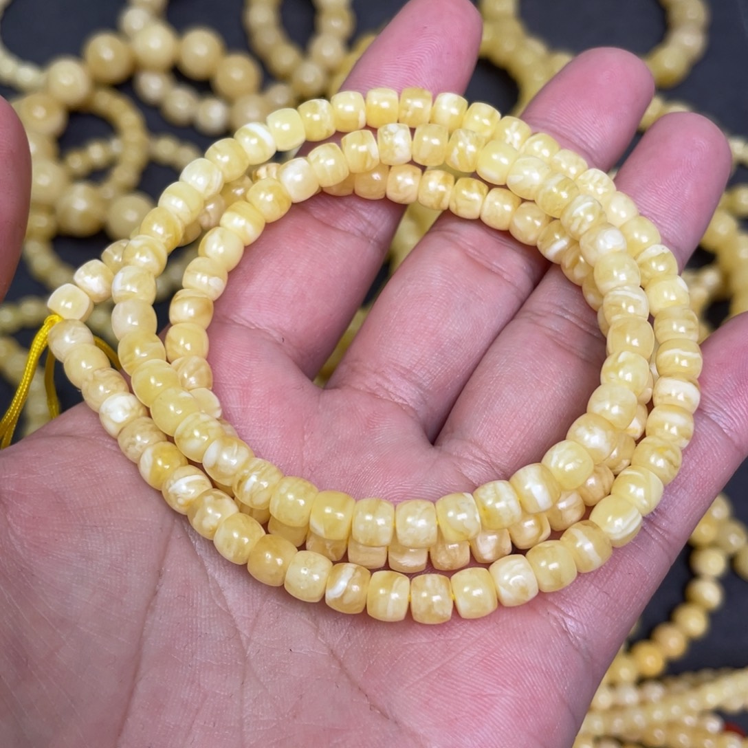 蜜蜡未镶嵌裸石蜜蜡佛珠6mm