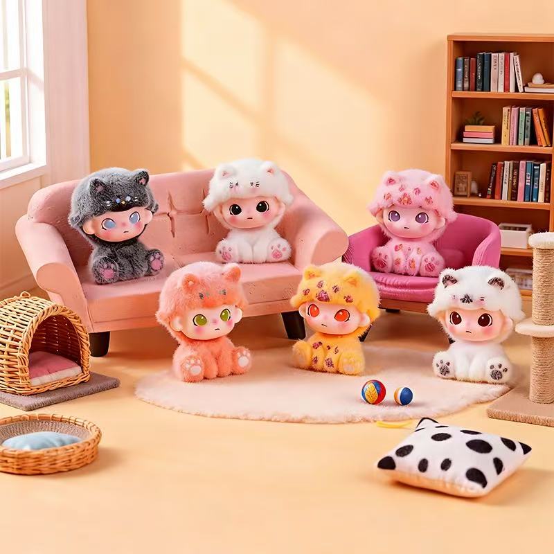 【九宫格玩法】新品萌粒植绒坐姿迪莫小猫 