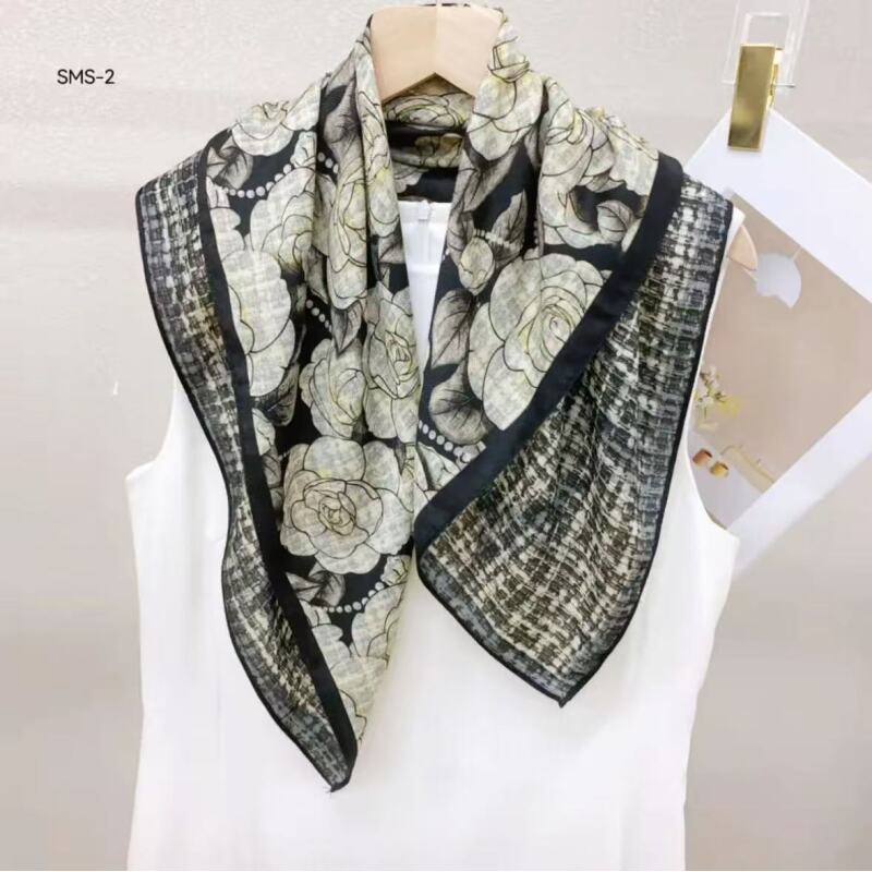 【B150】山茶格韵  丝毛方巾 围巾67*67左右