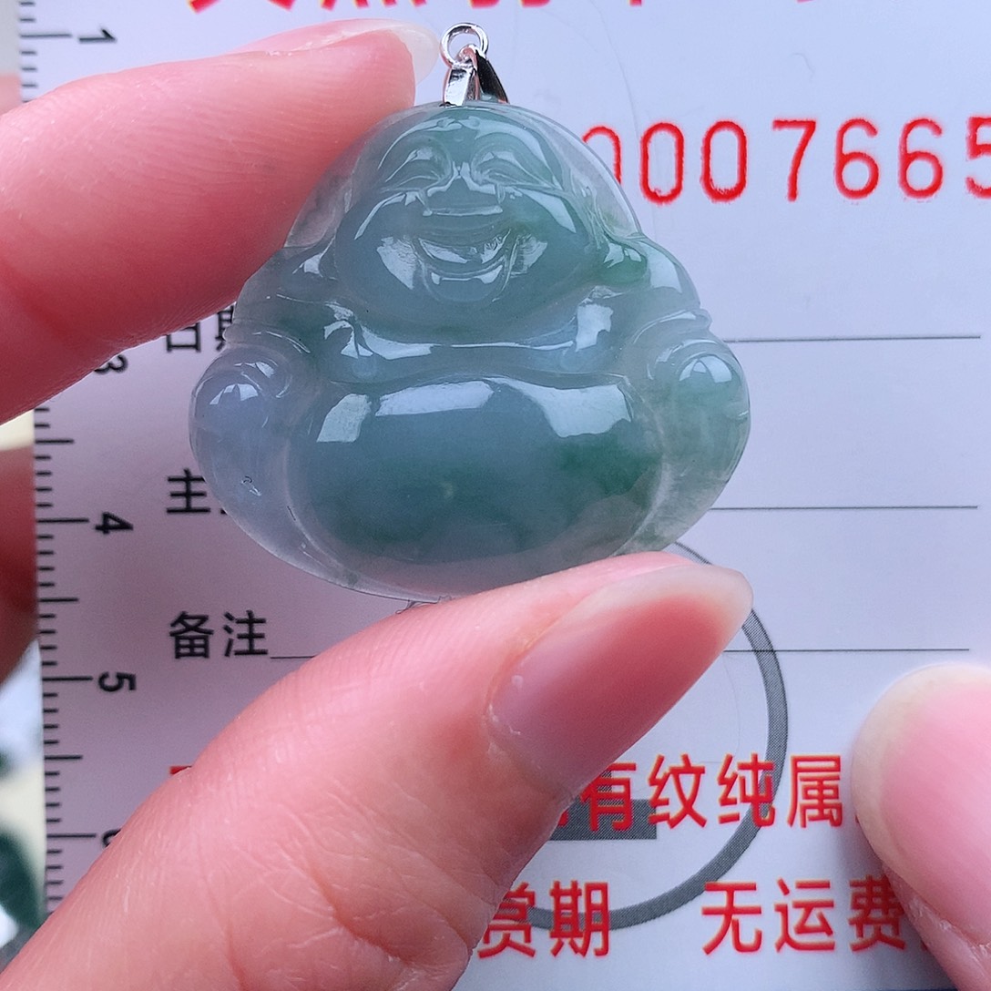 翡翠吊坠(不含链)银S925镶嵌吊坠