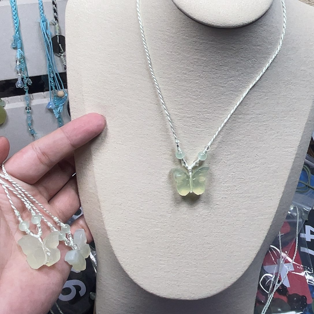 蛇纹石玉合金颈饰微瑕随机